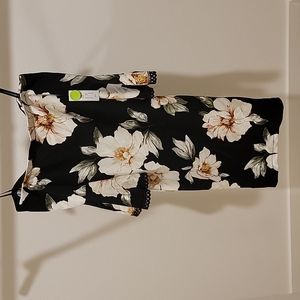 Premier Amour Black Floral off-the-shoulder Dress